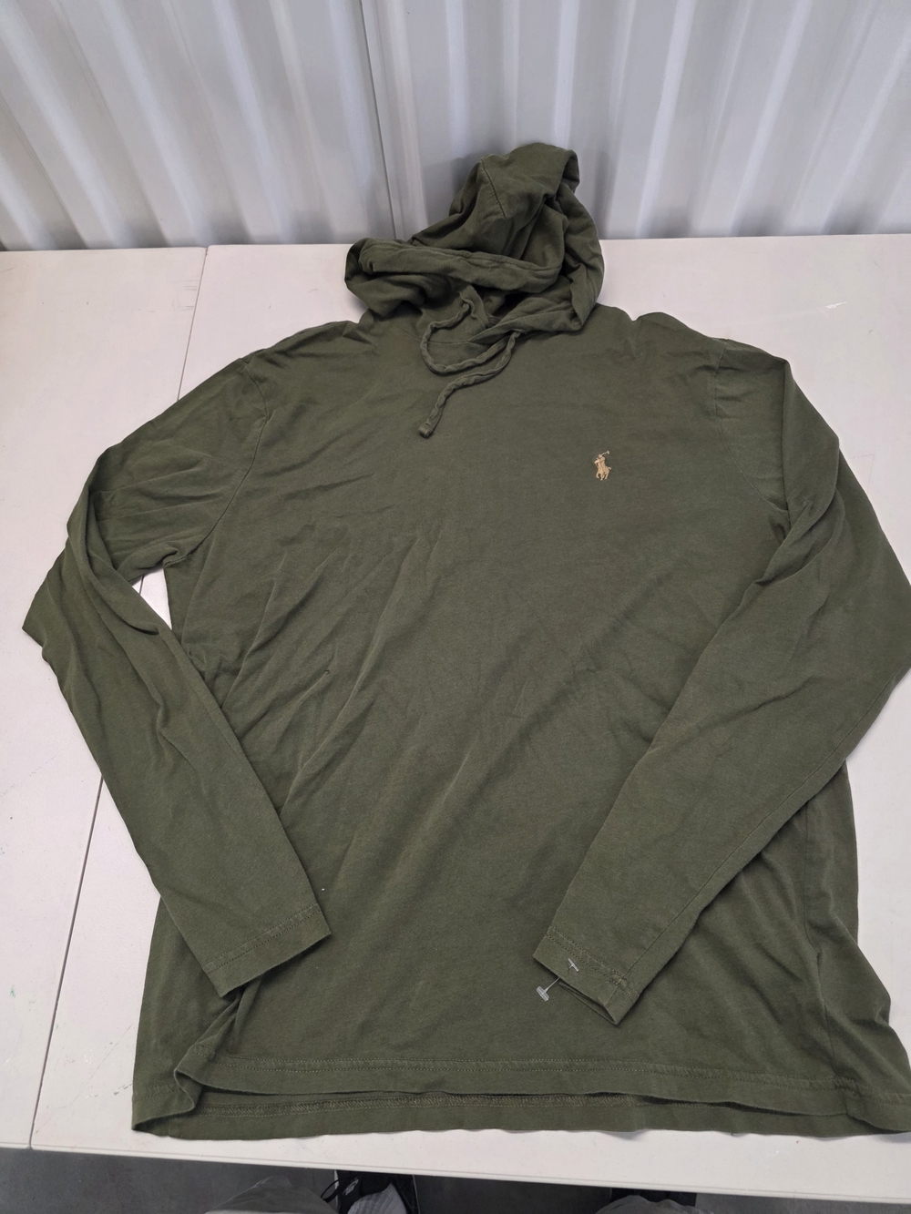 Polo by Ralph Lauren Olive Hooded Long-Sleeve Tee with Pony Logo